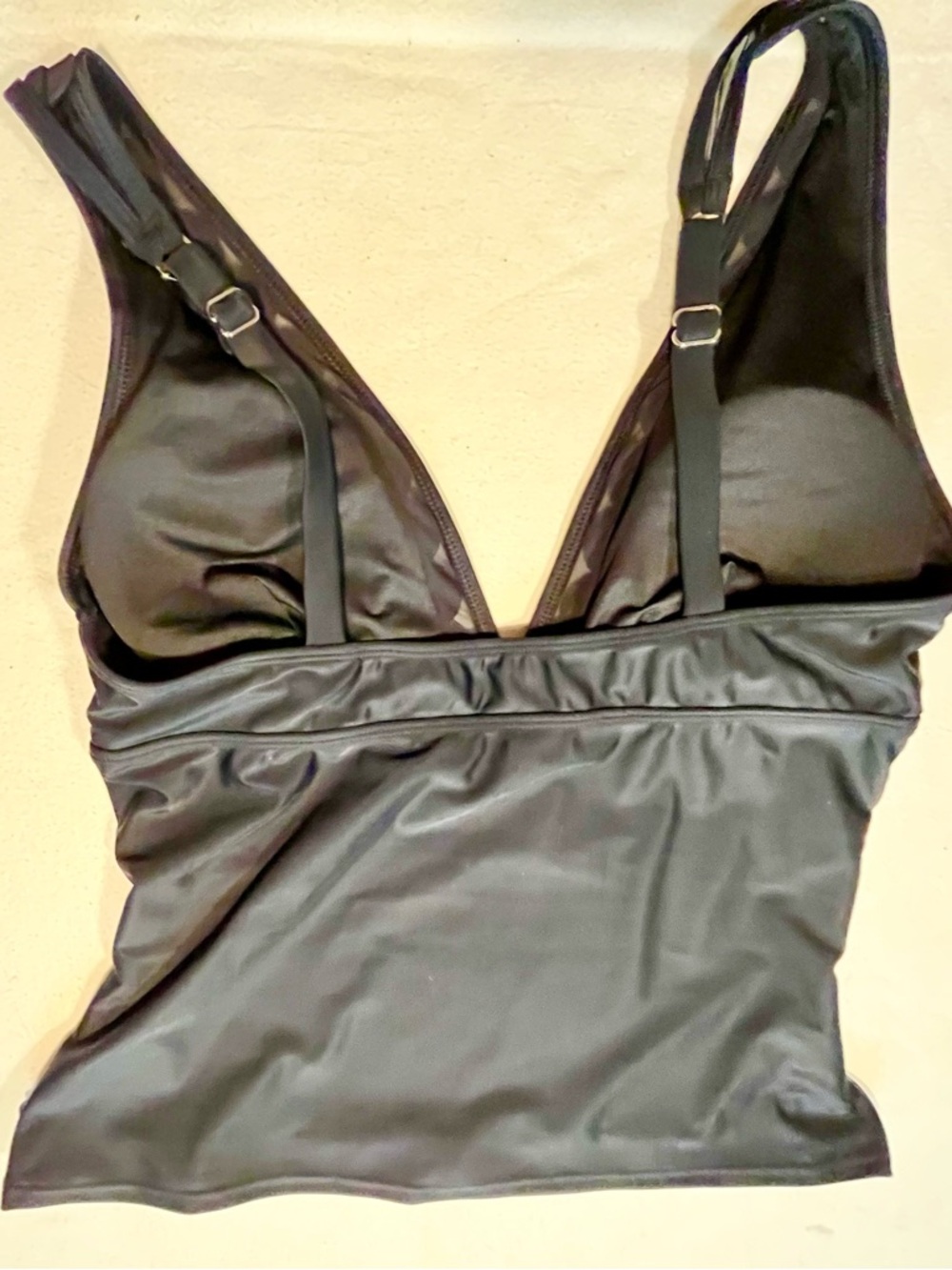NEW Cupshe Black Scallop V-Neck Tankini Swimsuit Set Size XL - Picture 9 of 12